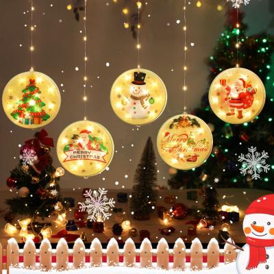 China PVC Christmas Tree Ornament Decorations Usb Or Santa Claus Battery Operated Hanging Curtain Star Decor Lamp 14cm Led Lights String for sale