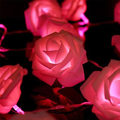 China Marry Decoration LED Rose Lantern Rechargeable Lights String Wedding Proposal Room Decoration Christmas Home Decor for sale