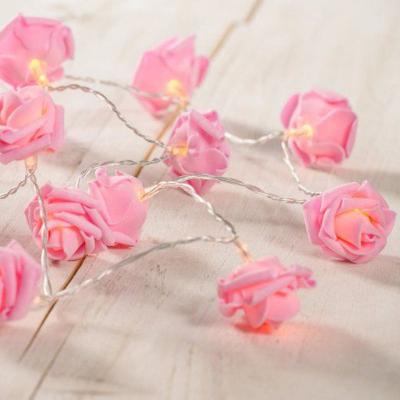 China Led String Battery Operated Rose Light Christmas LED Rose Lantern Strings Light USB Wedding Decoration for Wedding Home Decoration for sale