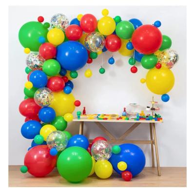 China Circus Decorative Balloon Arch Red Blue Green Yellow 4 Sizes Balloon Garland Kit Colorful Rainbow Party Supplies for sale