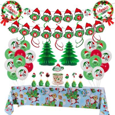 China Cake Topper Decor Merry Christmas Spiral Special Eco-friendly Tablecloth Banner Merry Christmas Decorate for sale