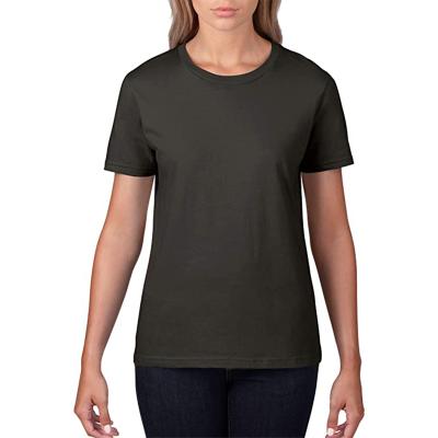 China 100% Cotton Anti-pilling Semi Fitted Plain Ladies T-Shirt for sale