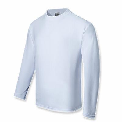 China Plain Unisex Polyester Anti-pilling Long Sleeve T-Shirt for sale