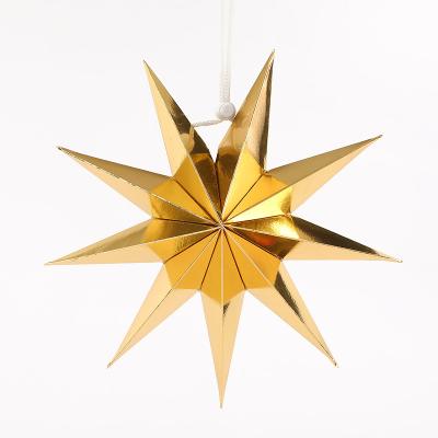 China Beautiful 30cm 120cm Colorful Christmas Cheap Colorful Party Paper Card Led Star Hanging Lantern for sale