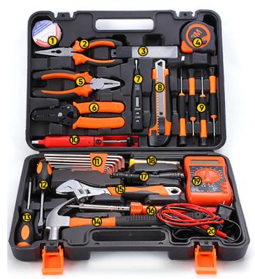 China DIY Tool Kit Small Hand Tool Household Household Maintenance Repair Kit with Plastic Tool Box for sale