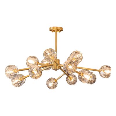 China Modern Hot Selling Gold Iron 12 Lights Led Pendant Light Living Room Modern Ceiling Lamp Chandeliers for sale