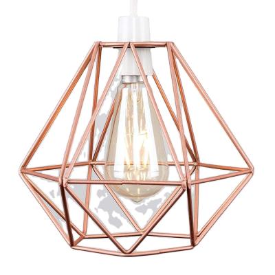 China Hot Sale Metal Iron Cage Geometric Copper Ceiling Outdoor Mounted Suspended Lamp Cover For Kitchen for sale