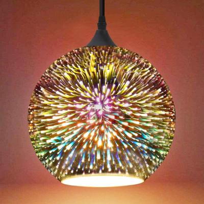 China Surface Mounted New Popular Modern Colored Glass Ball Pendant Lamp Fixtures 25cm For Living Room for sale