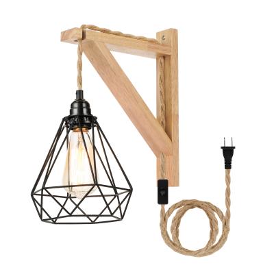 China DIY Lighting Fixture Industrial Hanging Rope Hemp Rope Wall Lamps Pendant Light Kit for sale