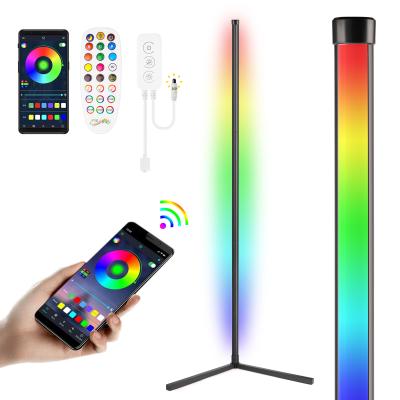 China Nordic Modern Minimalist 61.5cm Smart Phone App Control Led RGB Floor Lamp Tripod Corner Standing Light for sale