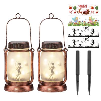 China Garden Fairies Gifts 2 Pack Solar Outdoor Lamp Waterproof Hanging Led Garden Lights (Old) for sale