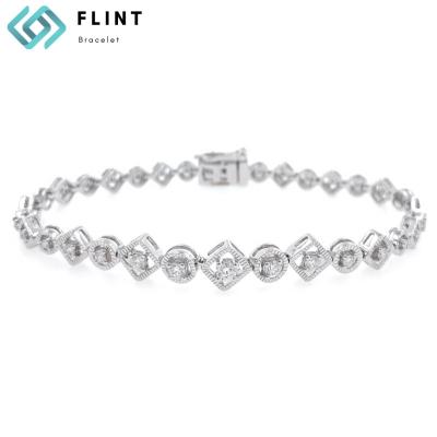 China SILEX 925 CLASSIQUE Silver Gold Plated 3mm DEF Diamond Tennis Bracelet Chain Developed by Loose Lab for sale