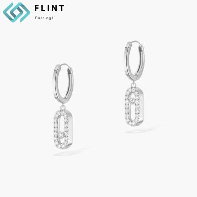 China FLINT Fashion CLASSIC 925 10K Silver 18K Rose Gold Stud Earrings 1.5ct Diamond Jewelry Lab Grown Natural Earrings for sale