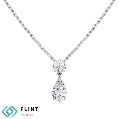 China FLINT Top Quality Lab Created CLASSIC Real Diamond Pendant Delicate Diamond Necklace for Women Jewelry for sale