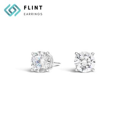 China FLINT Top Quality Real 10K 18K White Gold CLASSIC Earrings Synthetic 1.0ct Lab Created Diamond Earrings Jewelry Women for sale