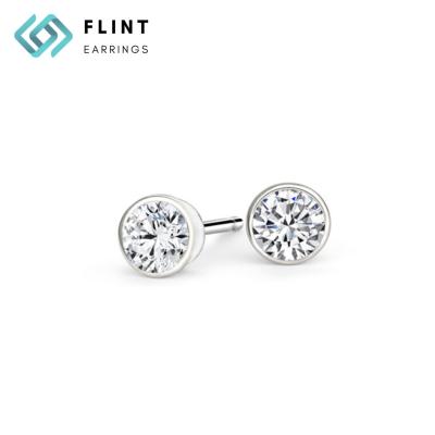 China CLASSIC CVD 1 ct White Gold FLINT Earrings HPHT Top Quality Instagram Trendy 18K Lab Created Diamond Earrings Jewelry for sale