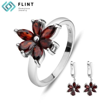 China Accept Customized Material Solid Jewelry FLINT Hot Selling Gemstone Earring 18K Rose Gold Fashion Fine Gemstone For Women for sale