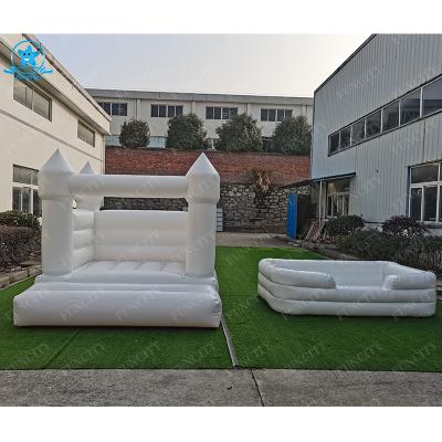 China PVC Wedding Party Used Inflatable Wedding Bouncer Jumping Bouncy Castle White Inflatable Castle Bounce House for sale