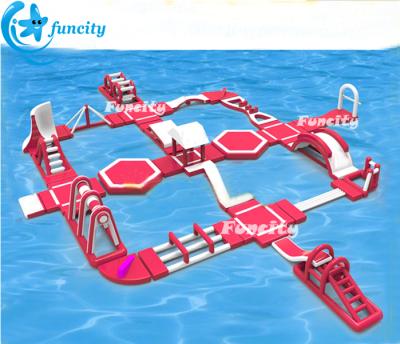 China PVC inflatable water park 40mLx35mWX6mH used for seaside water playground for sale