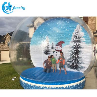 China PVC 600D/Nylon Custom Inflatable Advertising Bubble Snow Bubble Snow Globe Transparent Photo Booth Tent Christmas Decoration for sale