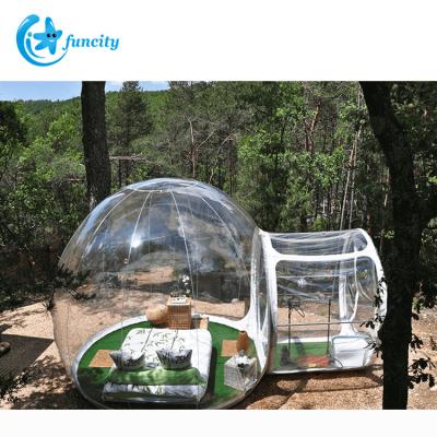 China Outdoor transparent transparent clear igloo dome tent PVC material+ 0.9mm PVC tarpaulin camping bubble tent for sale