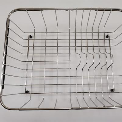 China Stainless Steel Grid Kitchen Containers Storage Organizer Dish Bowl Drying Dish Drainer Baskets for sale