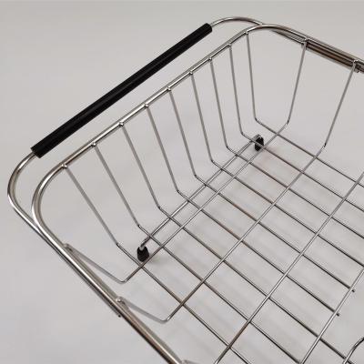 China High Quality Dish Drainer Stocked Stainless Steel Kitchen Basket Over Sink Basket for sale