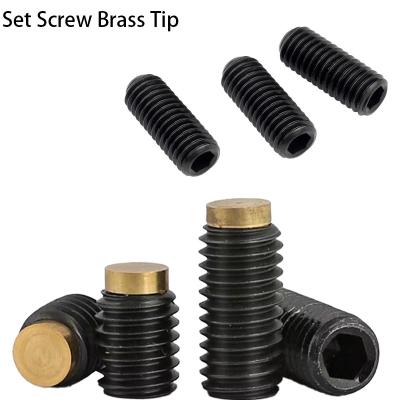 China OEM China Factory Price Socket Set Screw Brass Tip of Pan Set Screws Brass Tip 8mm x 8mm Thread Length or Brass Tip for sale