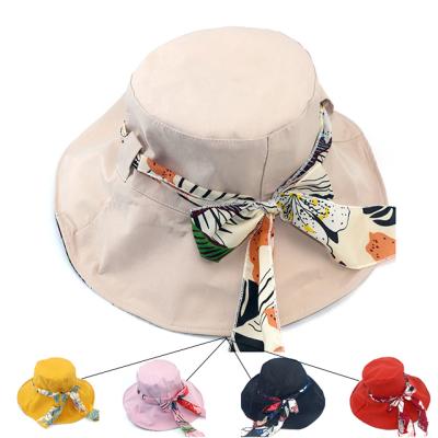 China Dual-Use Printing Foldable Printing Women's Summer Sunshade Hat Beach Fisherman Hat for sale