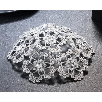 China Daily 2021 Korean Bridal Glass Rhinestone Headpiece Bridal Top Hat Headwear Bridal Hair Accessories for sale