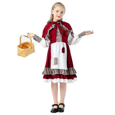 China New Style Children's Classic Cosplay Dress Anti-wrinkle Small Diding Red Hood Halloween Costumes For Girls for sale