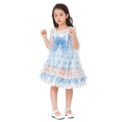 China Anti-wrinkle All Girl Women's Dress Princess Flower Dress For Girl's Pretty Children's Peach Children's Saints Day Long Dresses for sale