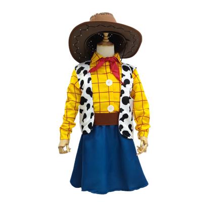 China High Quality Anti-wrinkle Halloween Toy Story 4 Costume Woody Cop Shepherd Girl Stage Costume Cosplay Costume for sale