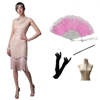 China Sets 1920S Gatsby dress vintage sequined fashionable dress with round collar ball party dress for sale