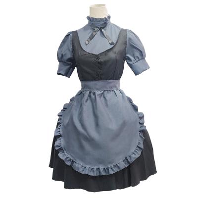 China Plus Size Cos Cute Lolita Polyester Maid Dress Black And White Daily Cooker Maid Girl Dress for sale