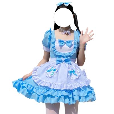 China Japanese Polyester Cook Maid Apron Lolita Dress Stage Performance Cosplay Cute Little Girl Costume Dress for sale