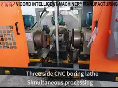 Fully automated three-sided CNC boring lathe for cast steel