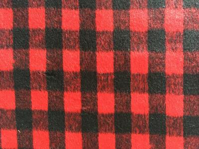 China Pilling Resistance Tartan Plaid Fleece Fabric , Tartan Furniture Fabric 800g/M for sale