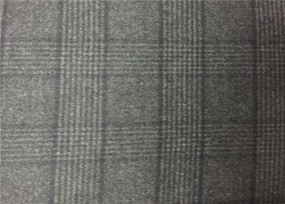 China 720G/M Charcoal Plaid Double Faced Wool Fabric For Coats , Double Weave Fabric for sale