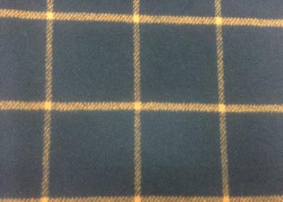 China 50% Wool Navy / Orange Tartan Plaid Fabric Fashionable For Fall / Winter for sale