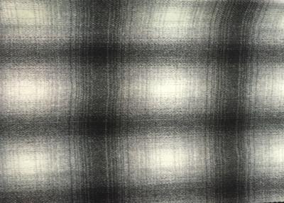 China Comfortable Wool Check Fabric , Soft Checkered Fabric Black And White for sale