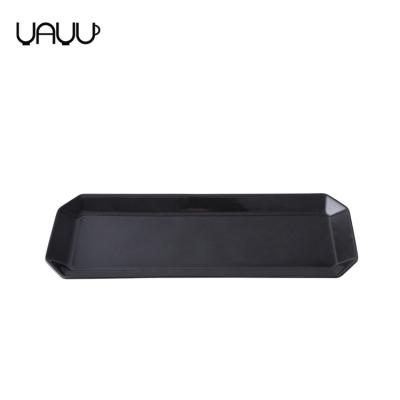 China Modern Stylish Ceramic Rectangle Shiny Serving Tray Restaurant Sustainable Dish Sushi Dishes for sale