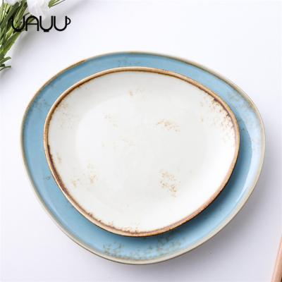 China High Quality Sustainable All Sizes Restaurant Food Serving Dinnerware Antique Ceramic Dish For Sale for sale