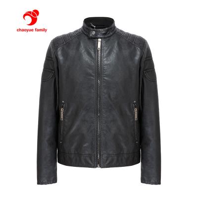 China Factory OEM PU Leather Jacket Men's Motorcycle Waterproof Windproof Jackets Motor Leather Jackets for sale