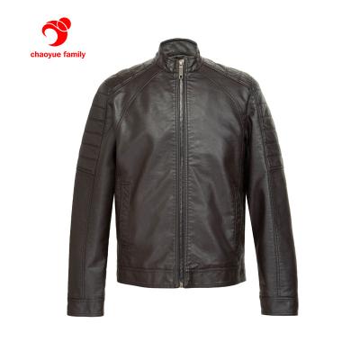 China Waterproof Windproof Faux Leather Jacket Motorcycle Bomber Jackets Custom PU Trim Leather Jacket Men for sale