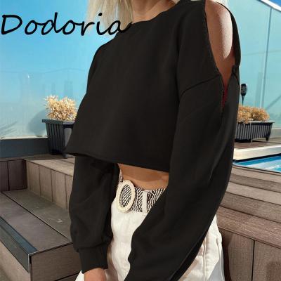 China 2022 Custom Made Anti-Wrinkle Clothing Shorts Sweatshirt Cotton Women Hollow Out Hoodies for sale