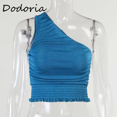 China QUICK DRY Women Fashion Tank Tops Sexy Crop Tops Invest One Shoulder Summer Female Casual Outfits Tops for sale