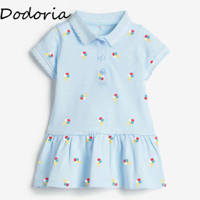 China OEM washable baby's dress printed dress baby polo knitting dress with high quality cotton fabric for sale