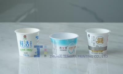 China IML En el molde Etiquetado de alimentos Etiquetas de pegatinas Etiquetas de tazas de helado en venta