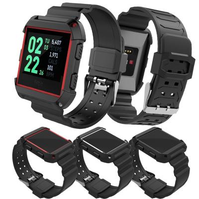 China Sport 2 in1 Silicone Sport Watch Band For Fitbit Ion Watch Replacement Strap With Case Protective Strap for sale